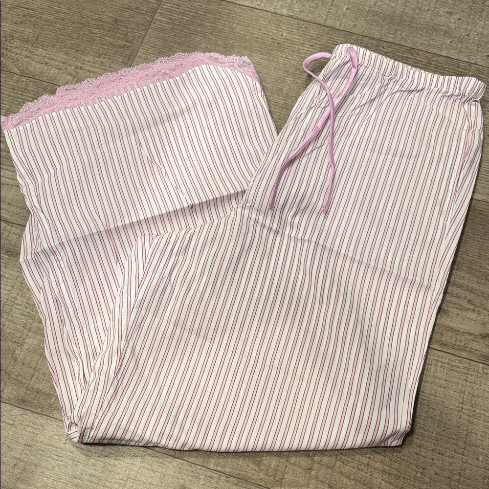 Victoria's Secret Pink and White Striped Sleepwear